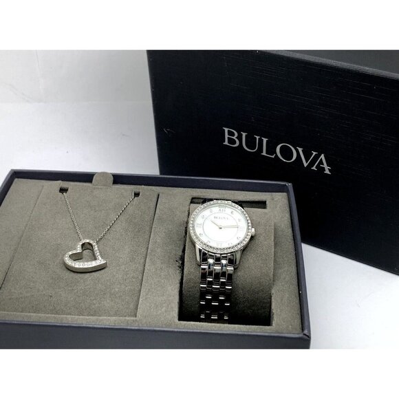 Bulova Women's Watch 96X155 Quartz Mother of Pearl Dial Silver Steel 27m… - Picture 3 of 14